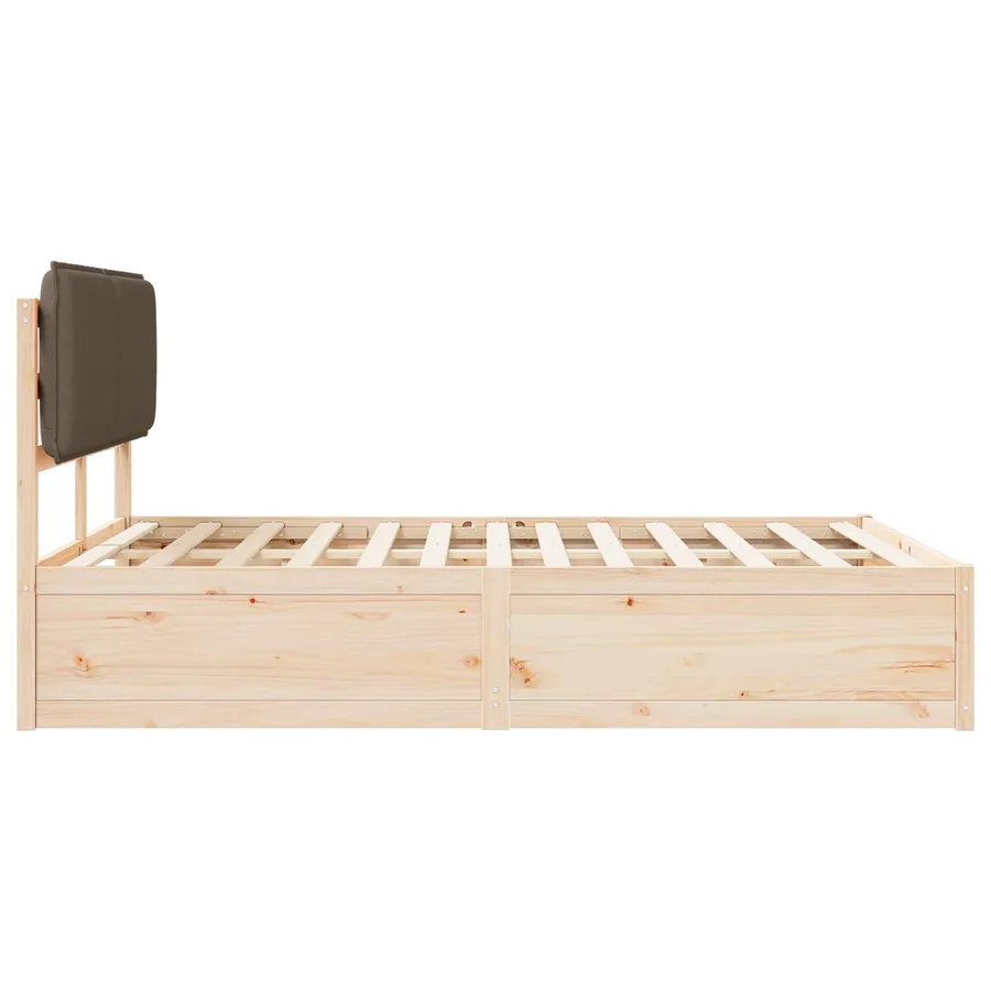 Cadre de lit avec tête de lit rembourrée Taupe 135 x 190 cm - 6