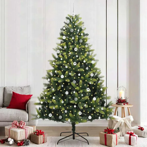 Arbre de Noël artificiel en silicone flexible 300 LEDs 240 cm