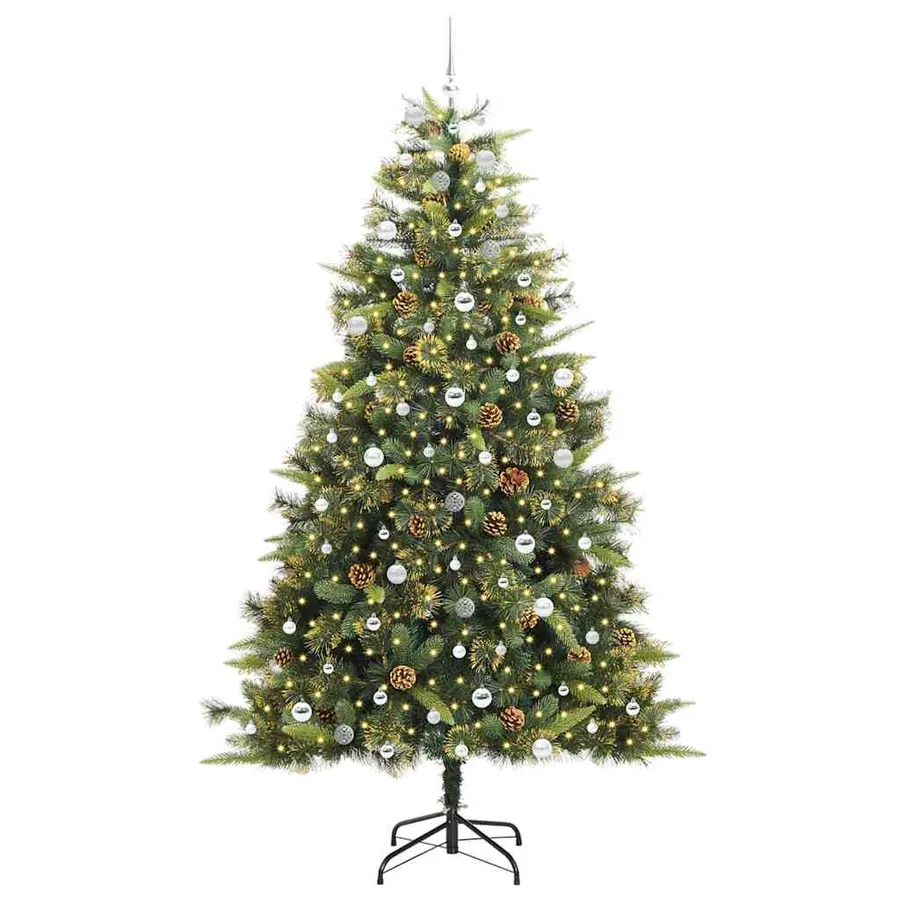 Sapin de Noël artificiel avec branches pliables et cônes 240 cm - 3