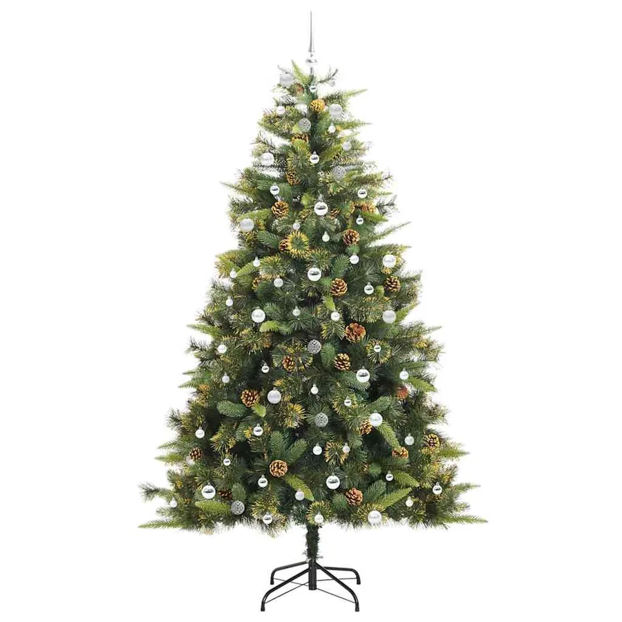 Sapin de Noël artificiel avec branches pliables et cônes 240 cm - 4