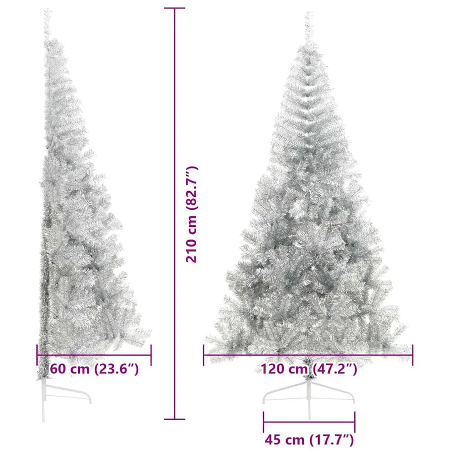 Sapin de Noël artificiel pré-éclairé Argent 210 cm PET - 16