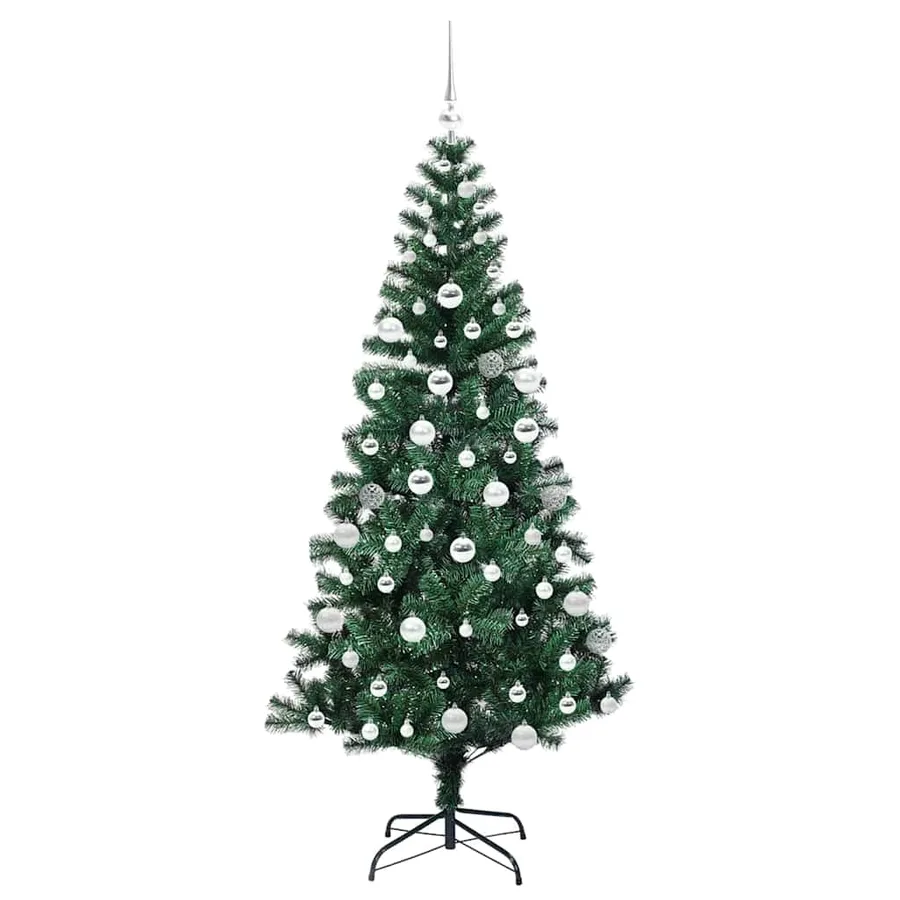 Sapin de Noël artificiel pré-éclairé Vert 180 cm PVC et métal - 4