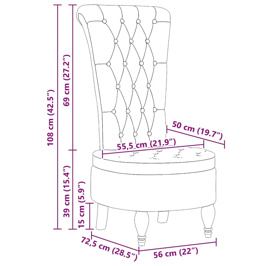 Fauteuil à pantoufle Marron 56,5 x 70 x 110 cm Simili daim - 11