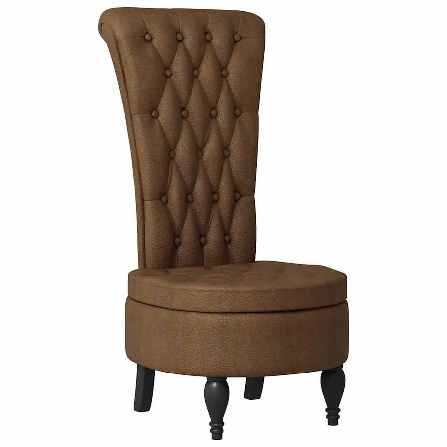 Fauteuil à pantoufle Marron 56,5 x 70 x 110 cm Simili daim - 2