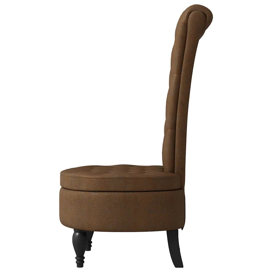 Fauteuil à pantoufle Marron 56,5 x 70 x 110 cm Simili daim - 5