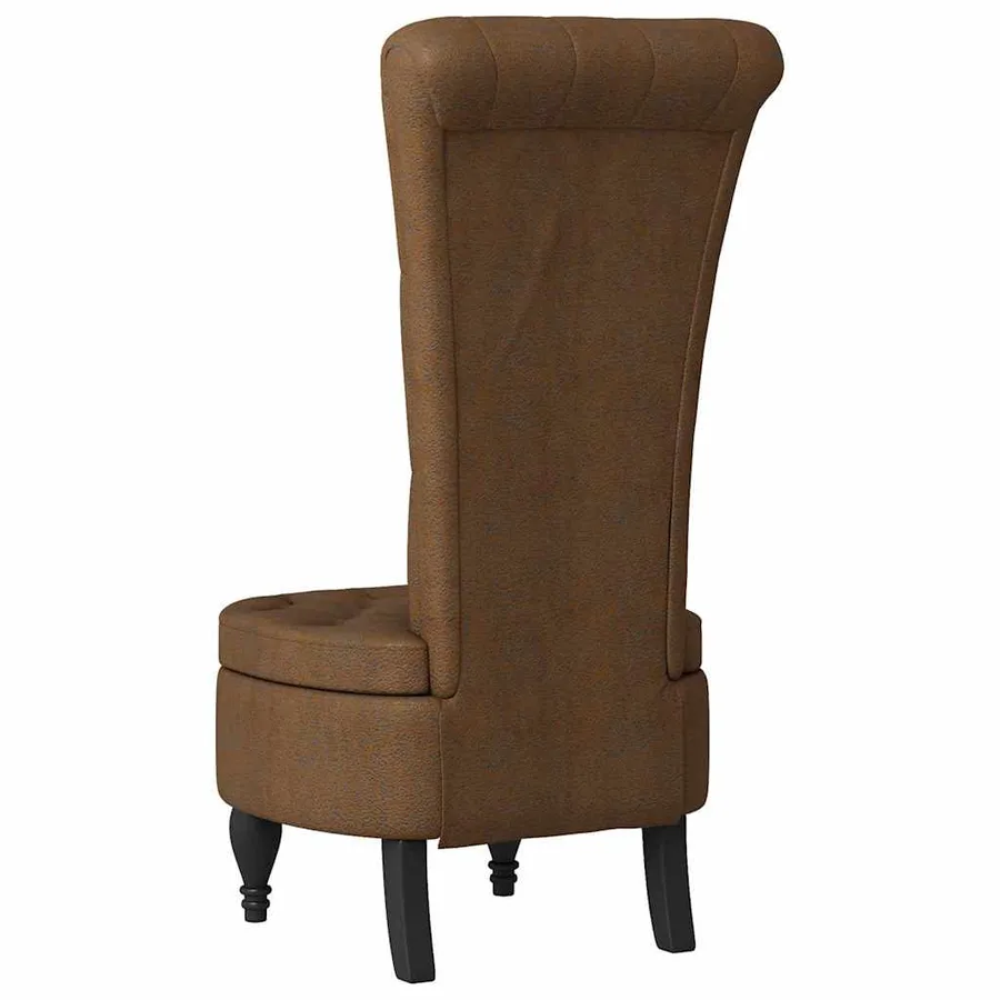 Fauteuil à pantoufle Marron 56,5 x 70 x 110 cm Simili daim - 6