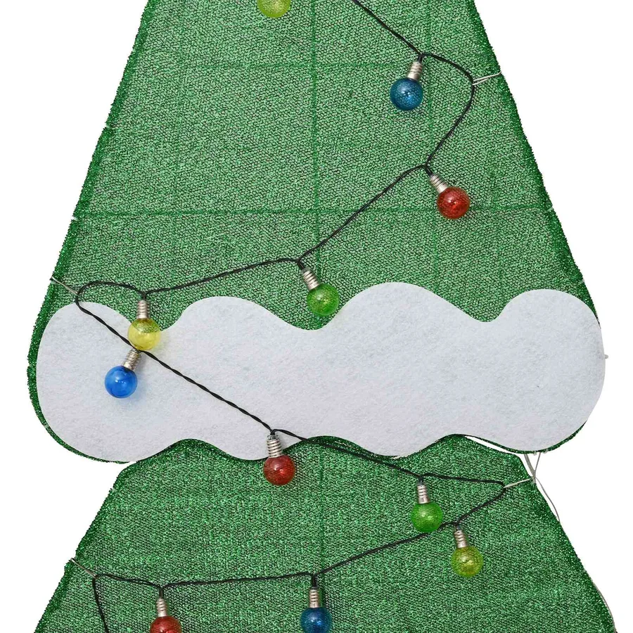 Sapin de Noël lumineux avec 3 boîtes-cadeaux 2D blanc chaud - 8