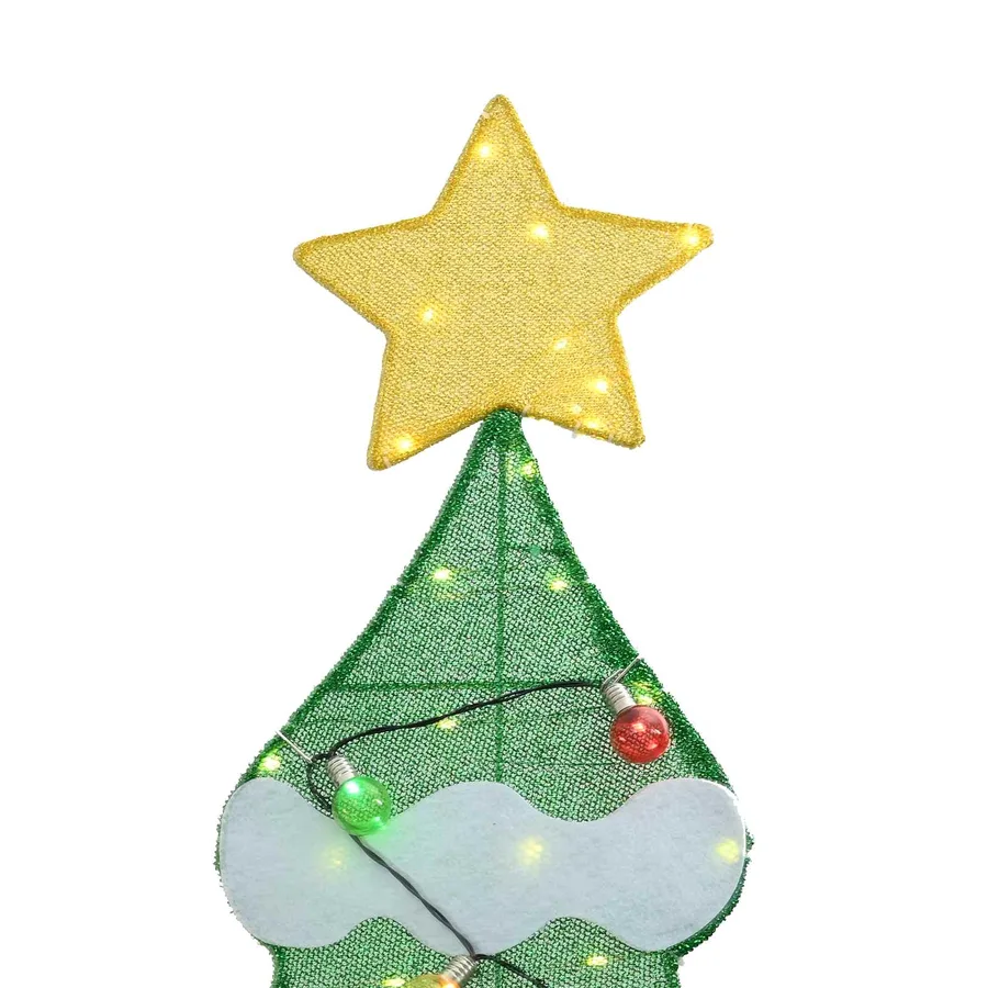 Sapin de Noël lumineux avec 3 boîtes-cadeaux 2D blanc chaud - 9