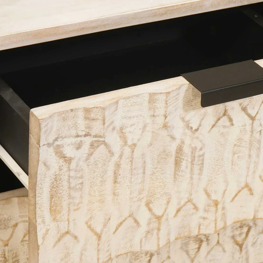 Cabinet de chevet avec tiroir 2 pcs Blanc 40 x 33 x 46 cm - 9