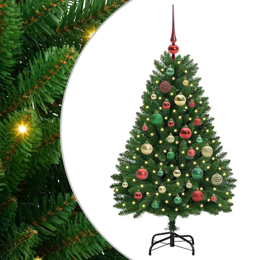 Sapin de Noël artificiel avec 150 LED Vert 120 cm PVC et métal - 2