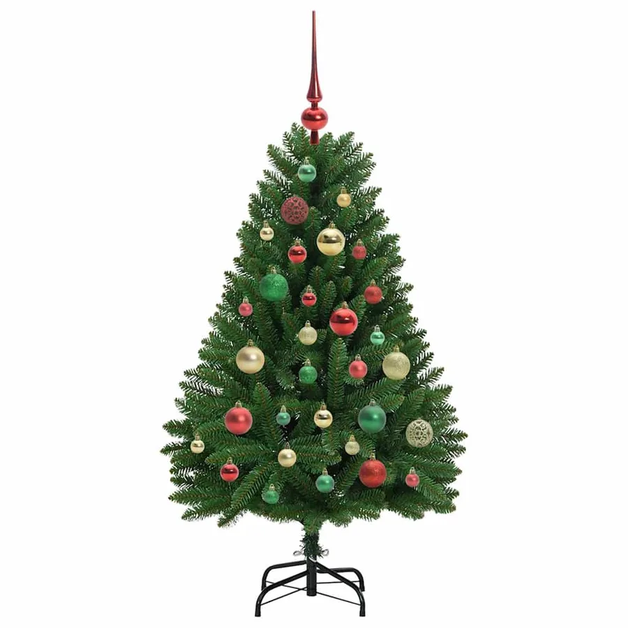 Sapin de Noël artificiel avec 150 LED Vert 120 cm PVC et métal - 6