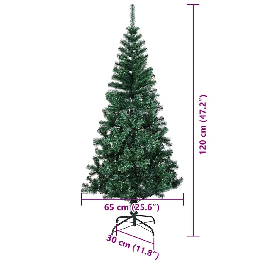Sapin de Noël artificiel pré-éclairé Vert 120 cm PVC et métal - 19