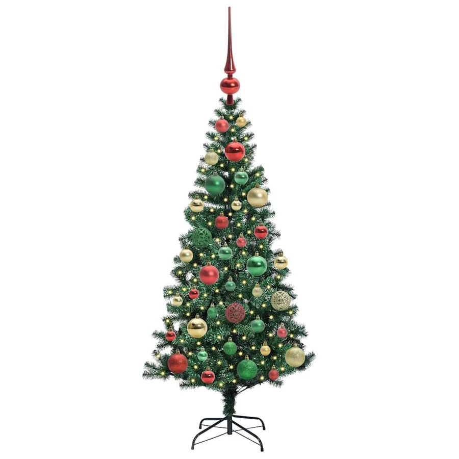 Sapin de Noël artificiel pré-éclairé Vert 120 cm PVC et métal - 3