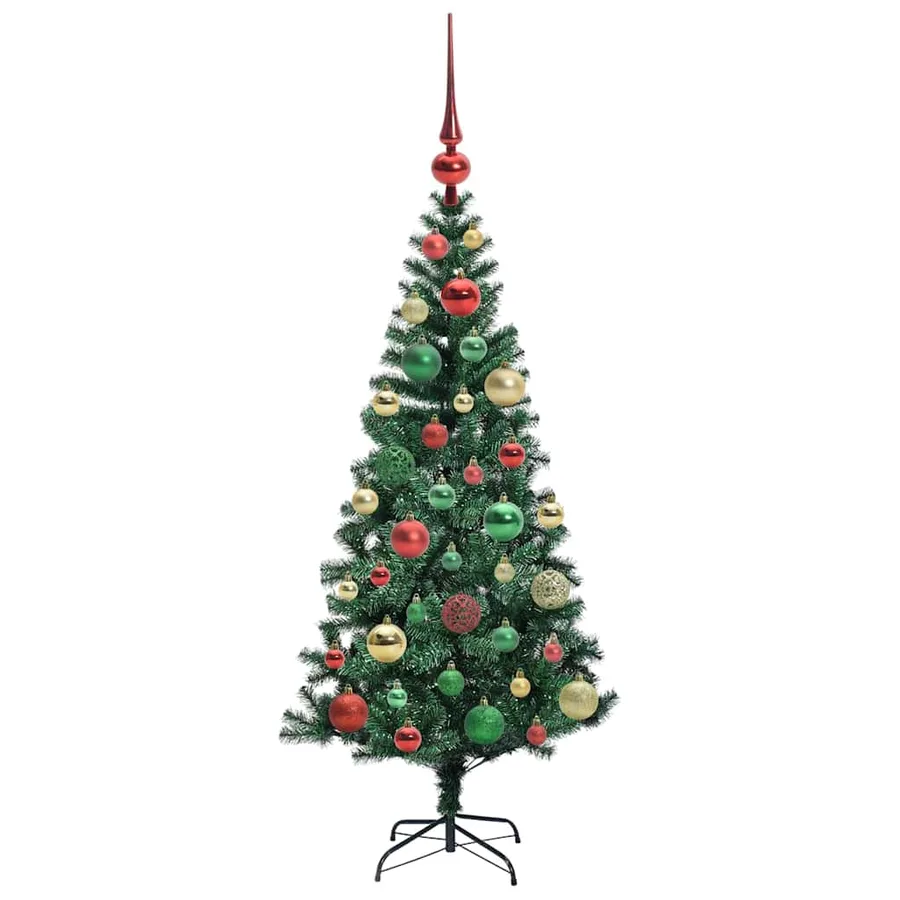 Sapin de Noël artificiel pré-éclairé Vert 120 cm PVC et métal - 6