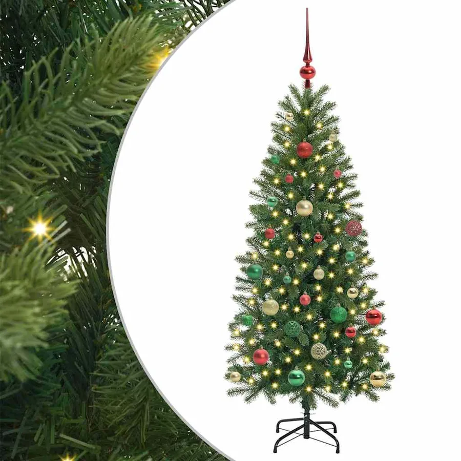 Sapin de Noël artificiel avec 150 LED Vert 150 cm PE et PVC - 2