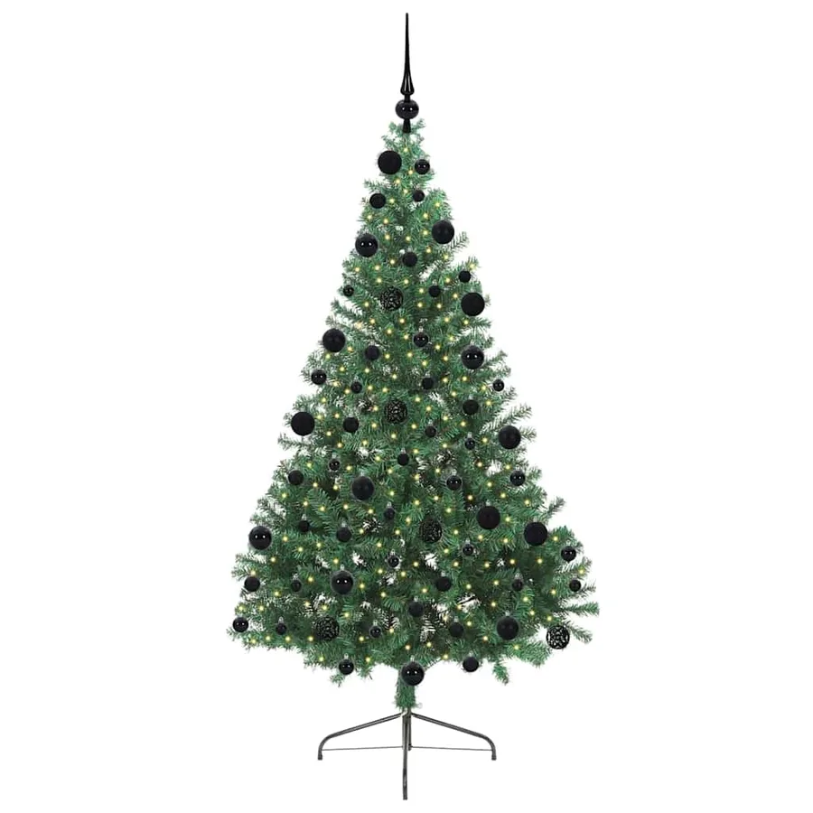 Sapin de Noël artificiel pré-éclairé Vert 210 cm PVC - 3
