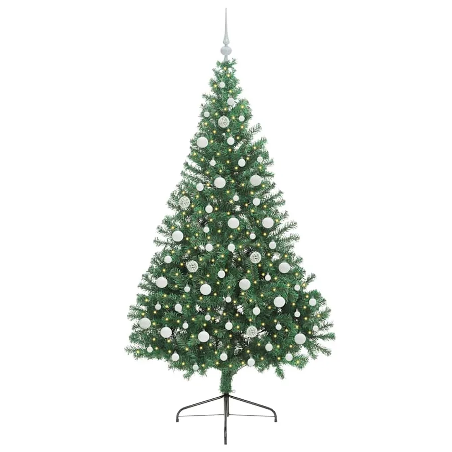 Sapin de Noël artificiel pré-éclairé Vert 210 cm PVC - 3