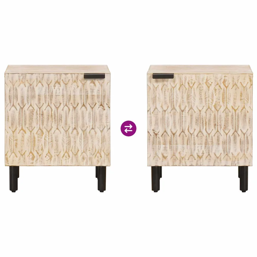 Cabinet de chevet 2 pcs Blanc 40 x 33 x 46 cm - 11