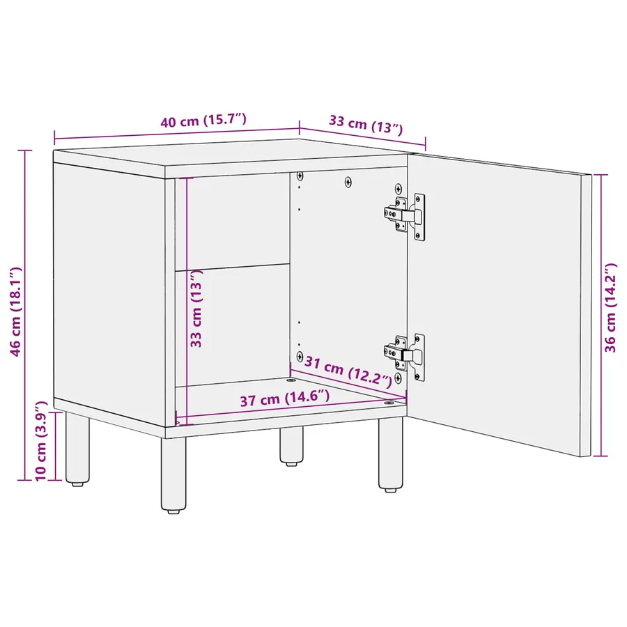 Cabinet de chevet 2 pcs Blanc 40 x 33 x 46 cm - 13