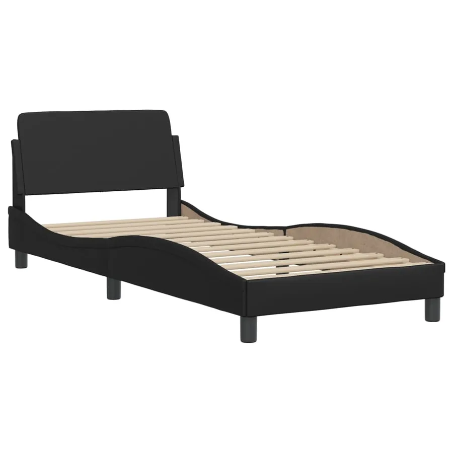 Lit avec matelas Dover noir 90x200 cm similicuir - 4