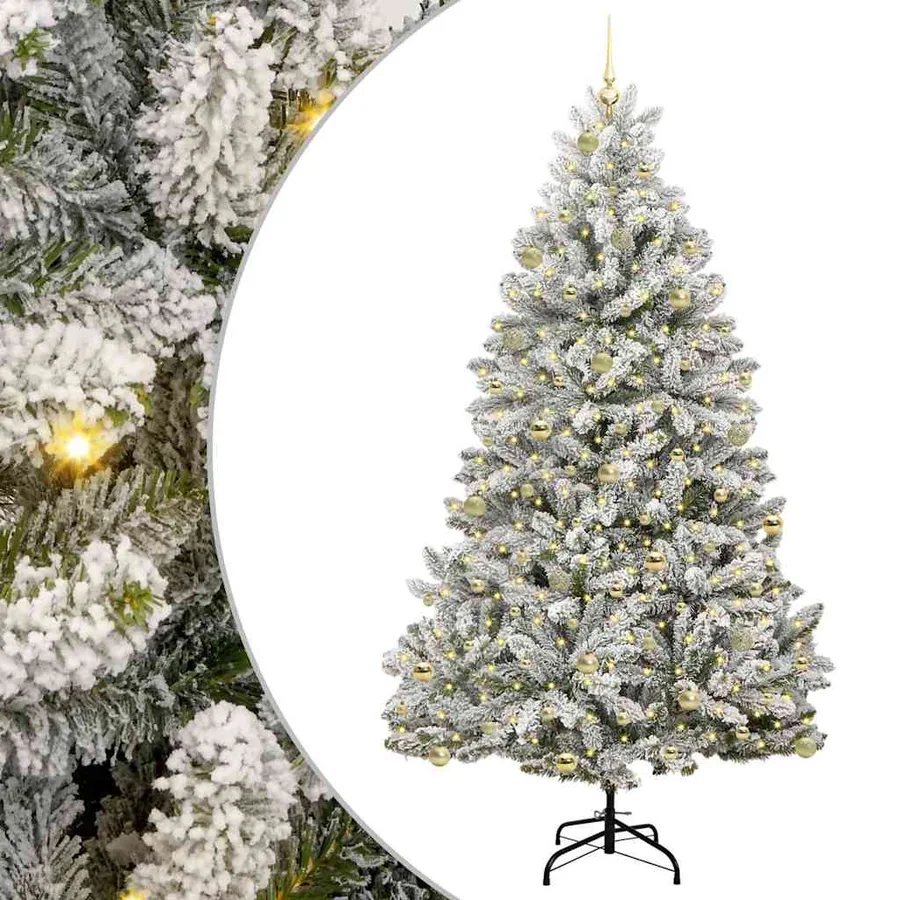 Sapin de Noël artificiel Vert et blanc 240 cm PVC et métal - 2