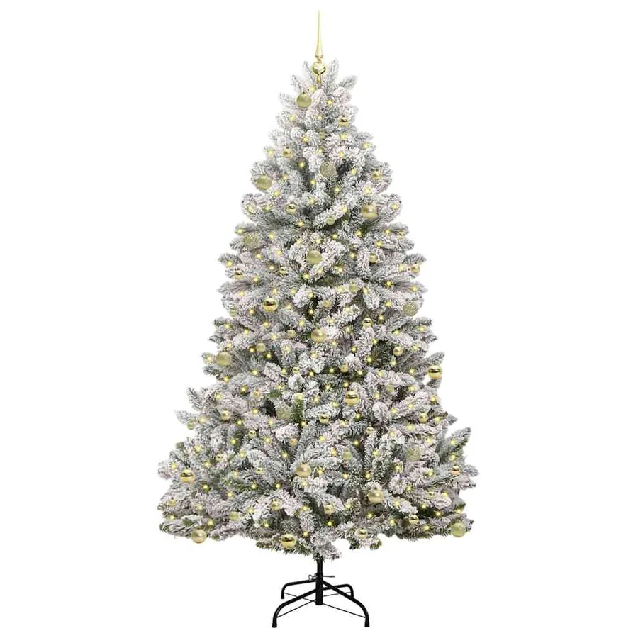 Sapin de Noël artificiel Vert et blanc 240 cm PVC et métal - 3