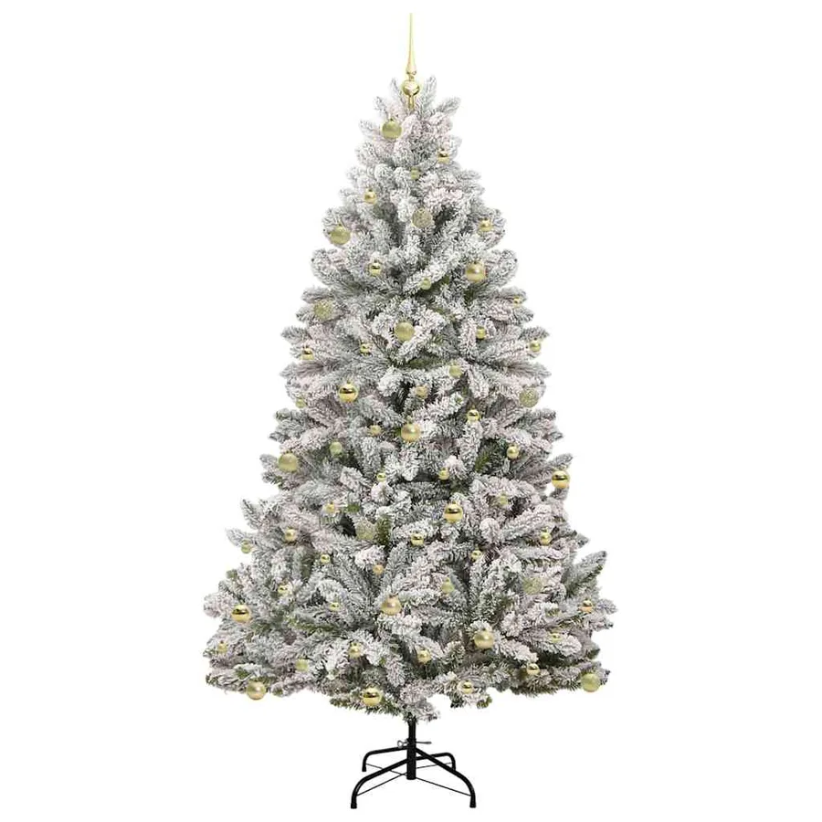 Sapin de Noël artificiel Vert et blanc 240 cm PVC et métal - 4
