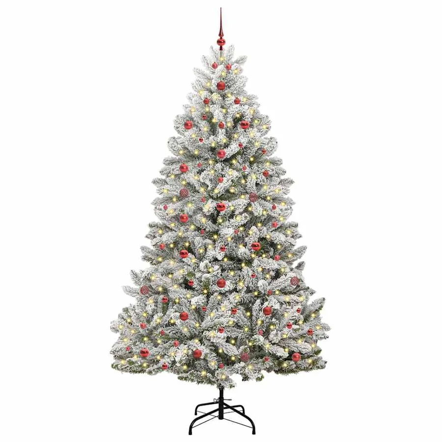 Sapin de Noël artificiel Vert et blanc 240 cm PVC et métal - 3