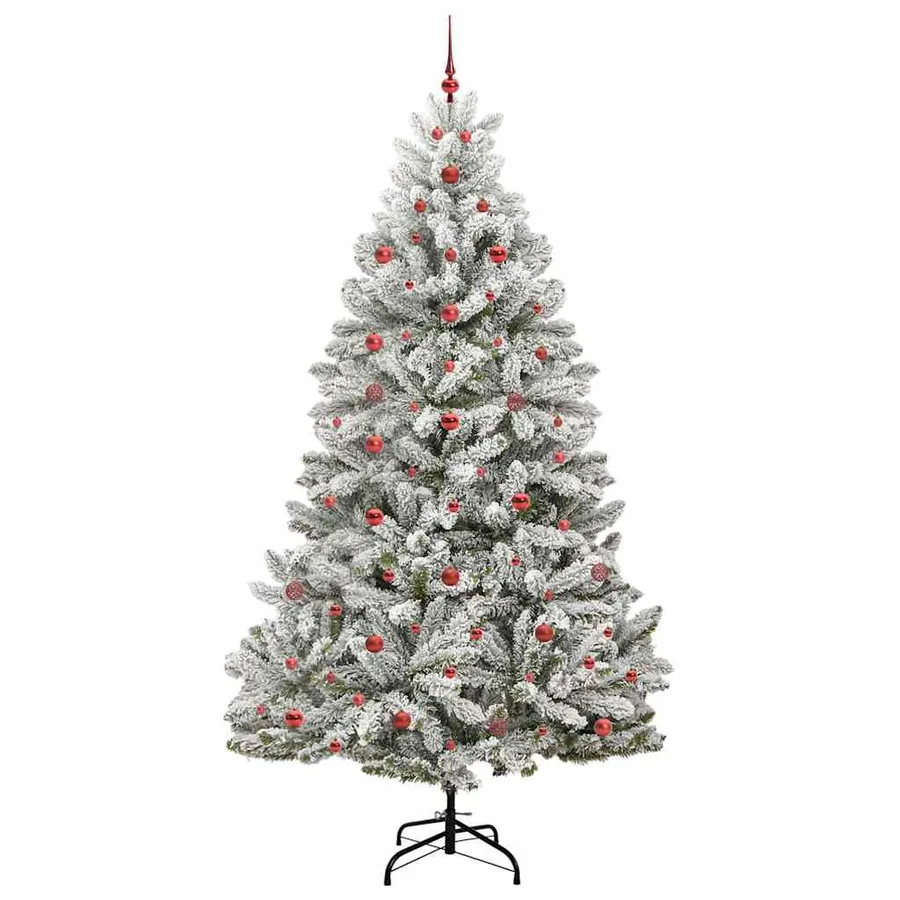 Sapin de Noël artificiel Vert et blanc 240 cm PVC et métal - 4