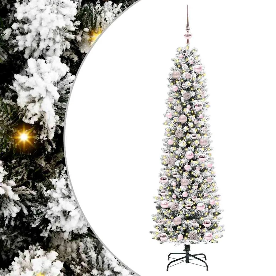 Sapin de Noël artificiel Blanc 180 cm PVC, métal et plastique - 2
