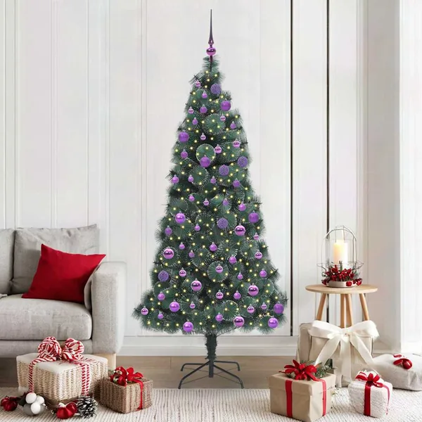 Arbre de Noël artificiel pré-éclairé avec ensemble de boules