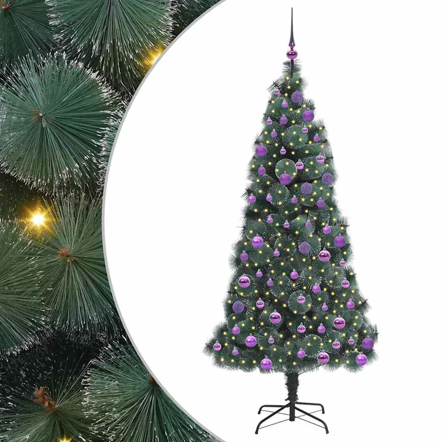 Arbre de Noël artificiel pré-éclairé avec ensemble de boules - 2