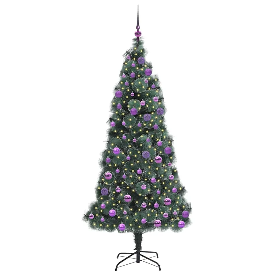 Arbre de Noël artificiel pré-éclairé avec ensemble de boules - 3