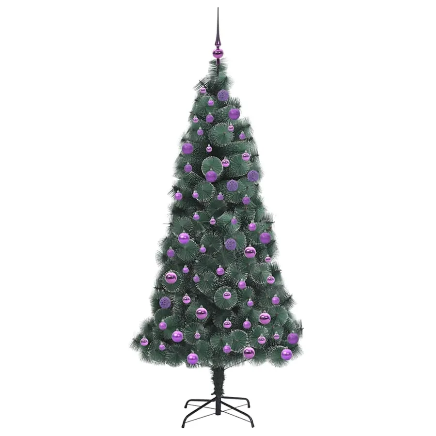 Arbre de Noël artificiel pré-éclairé avec ensemble de boules - 4
