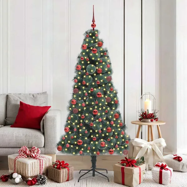 Arbre de Noël artificiel pré-éclairé avec ensemble de boules