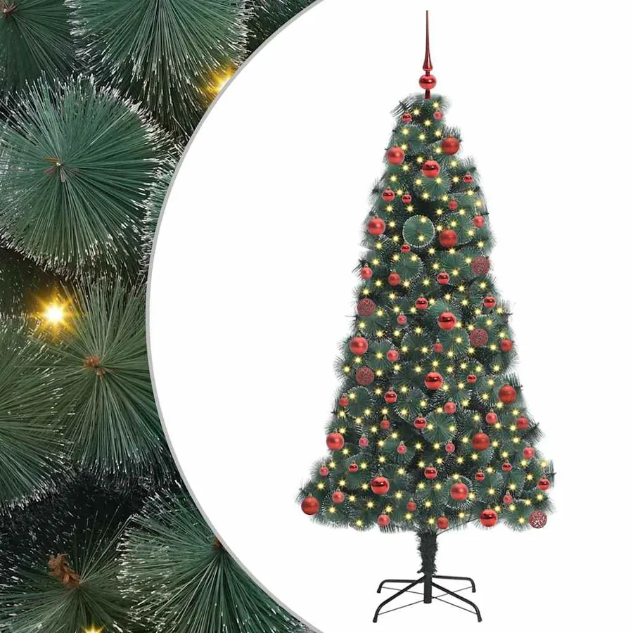 Arbre de Noël artificiel pré-éclairé avec ensemble de boules - 2
