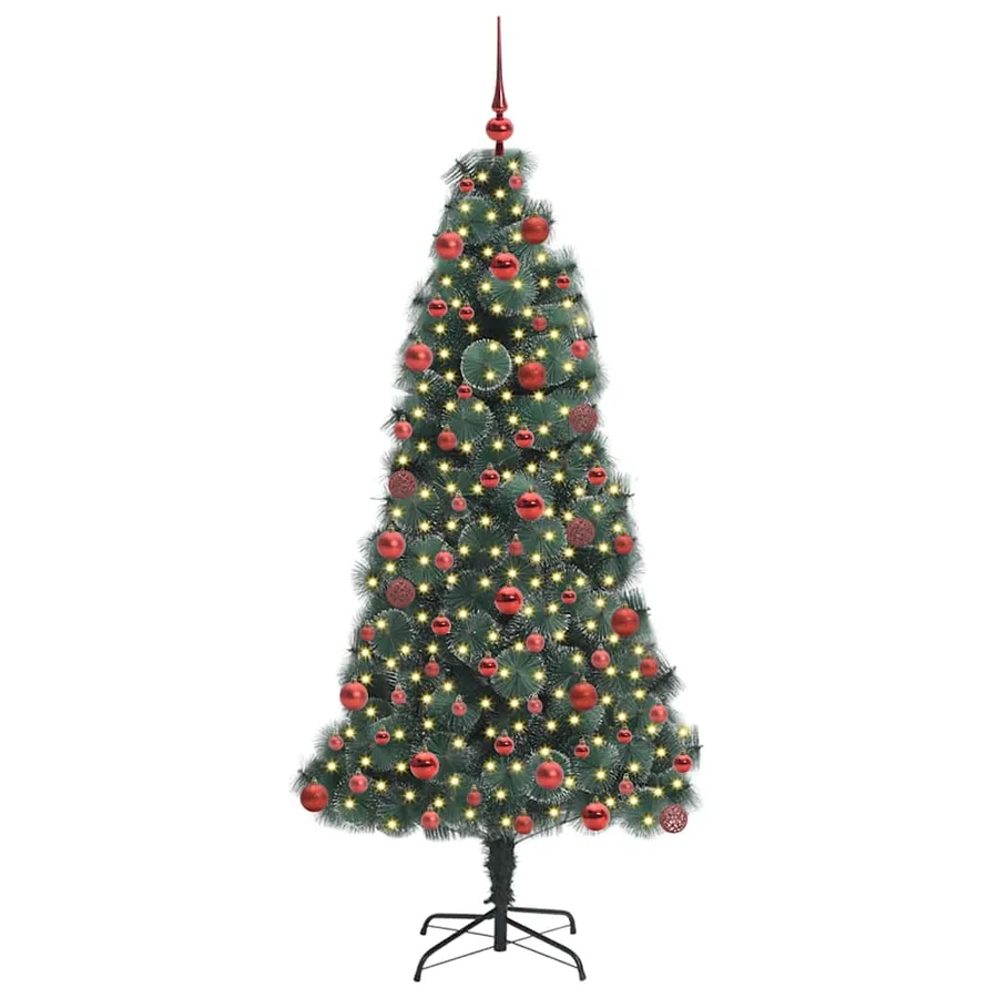 Arbre de Noël artificiel pré-éclairé avec ensemble de boules - 3