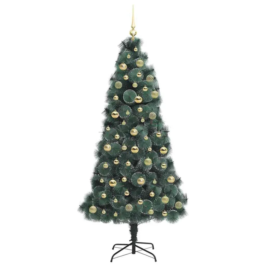 Arbre de Noël artificiel pré-éclairé avec ensemble de boules - 4
