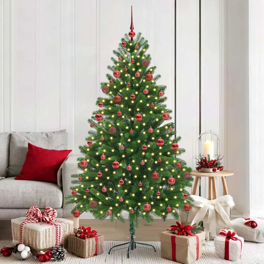Sapin de Noël avec 300 LED avec support Vert 180 cm PE
