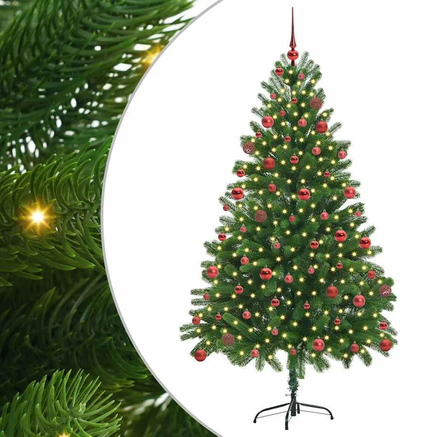 Sapin de Noël avec 300 LED avec support Vert 180 cm PE - 2