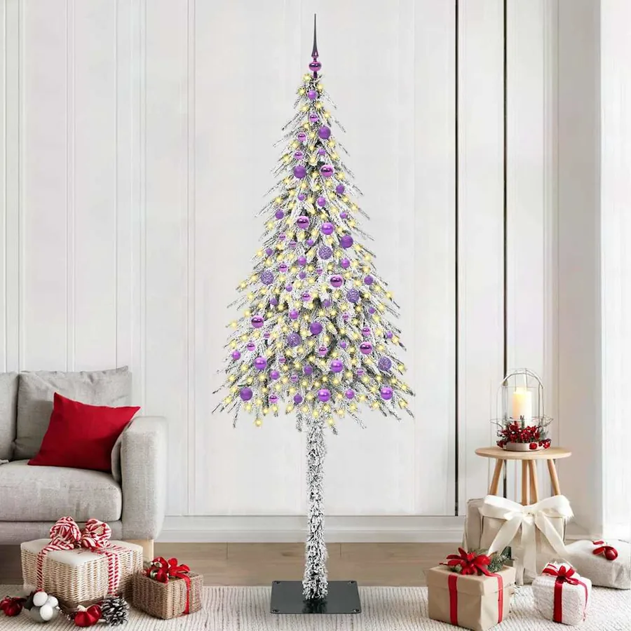 Sapin de Noël avec 300 LED Blanc 210 cm PE et Acier