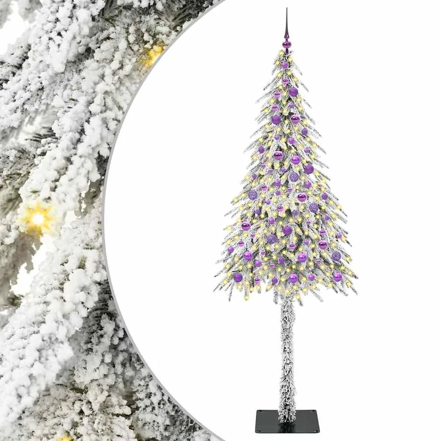 Sapin de Noël avec 300 LED Blanc 210 cm PE et Acier - 2