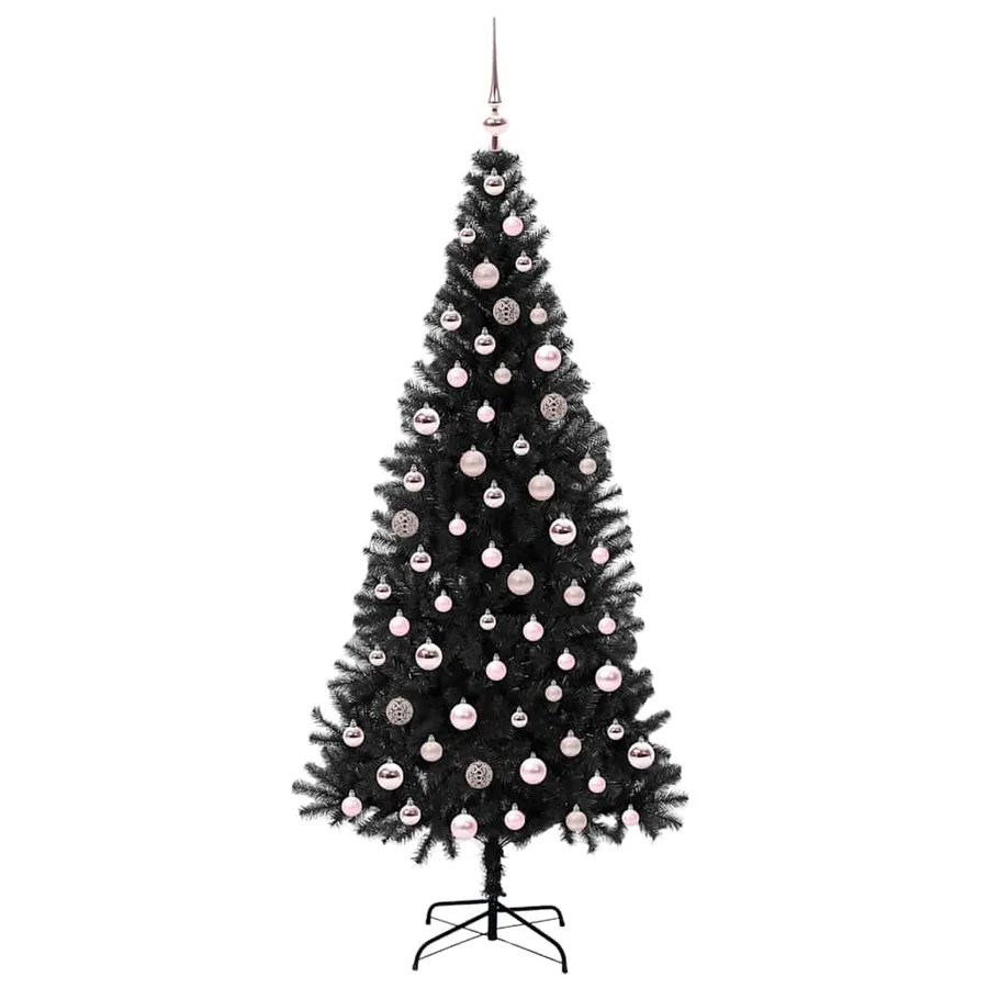 Sapin de Noël avec 300 LED avec support Noir 210 cm PVC - 4
