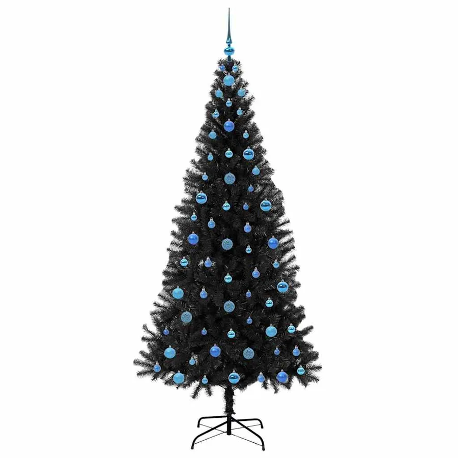 Sapin de Noël avec 300 LED avec support Noir 210 cm PVC - 4