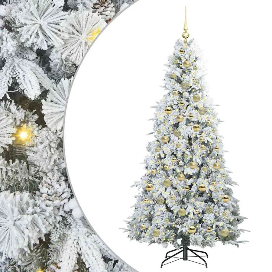 Sapin de Noël Artificiel à Branches Articulées Blanc 210 cm - 2