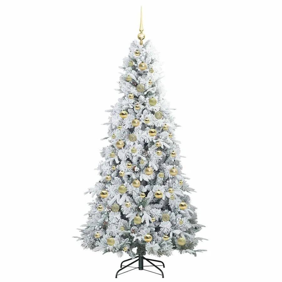 Sapin de Noël Artificiel à Branches Articulées Blanc 210 cm - 4
