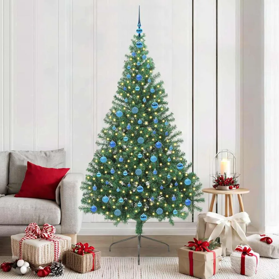Sapin de Noël artificiel pré-éclairé Vert 210 cm PVC