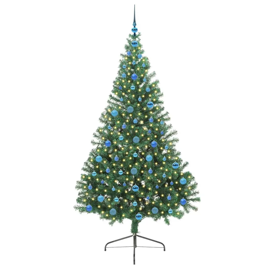 Sapin de Noël artificiel pré-éclairé Vert 210 cm PVC - 3
