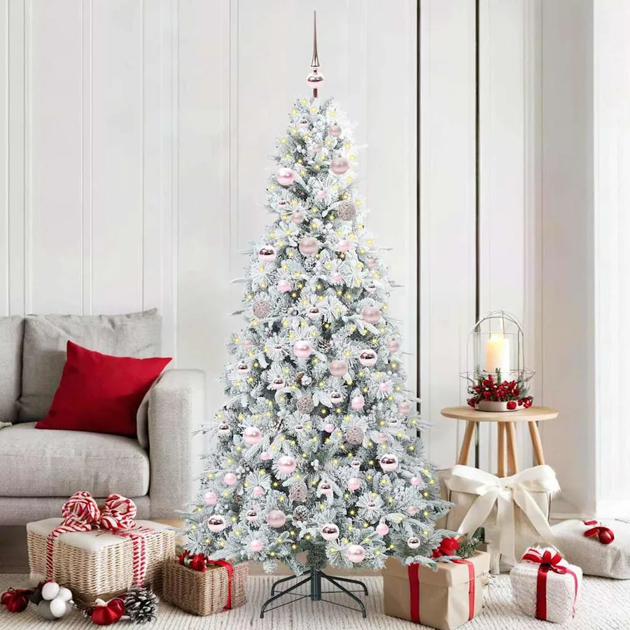 Sapin de Noël Artificiel à Branches Articulées Blanc 180 cm