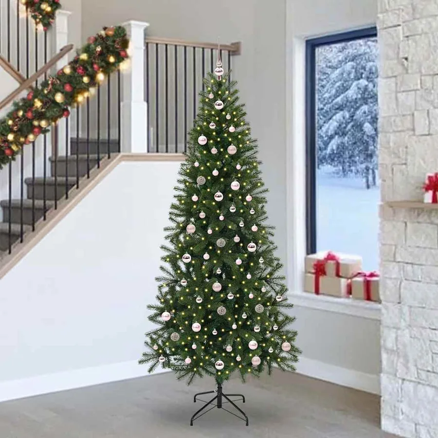 Sapin de Noël artificiel avec 300 LED Vert 240 cm PE et PVC